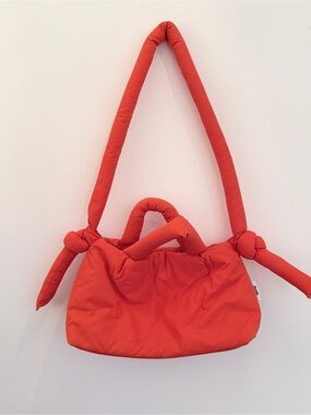 Mini Ona Padded Red Shoulder Bag with Knotted Strap